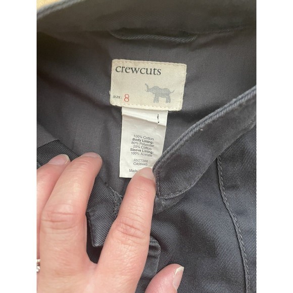 Crewcuts Girls Size 8 Gray Military Jacket With‎ Ruffles And Gold Buttons - Picture 3 of 4